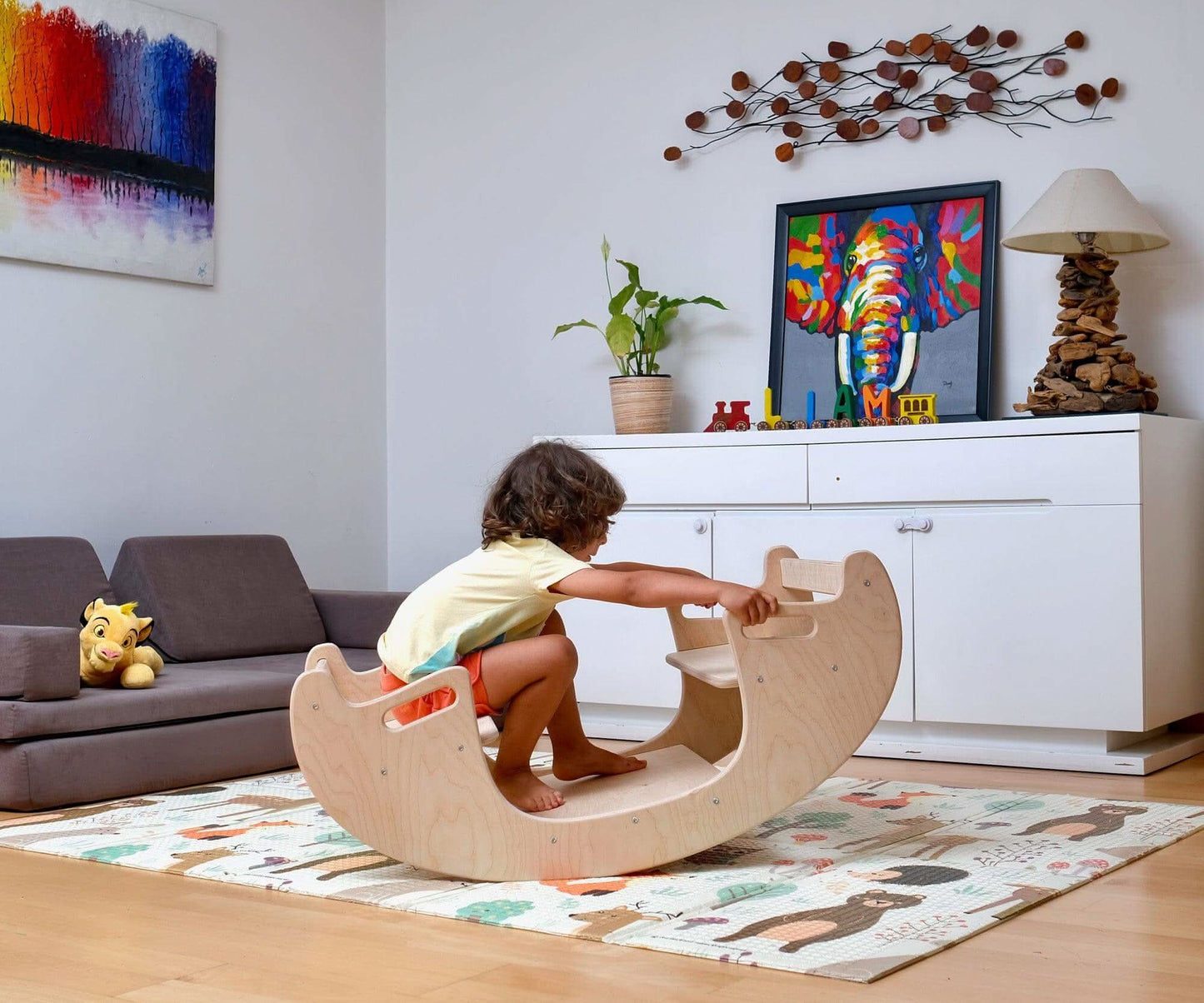2in1 Montessori Seesaw and Table Chair Set