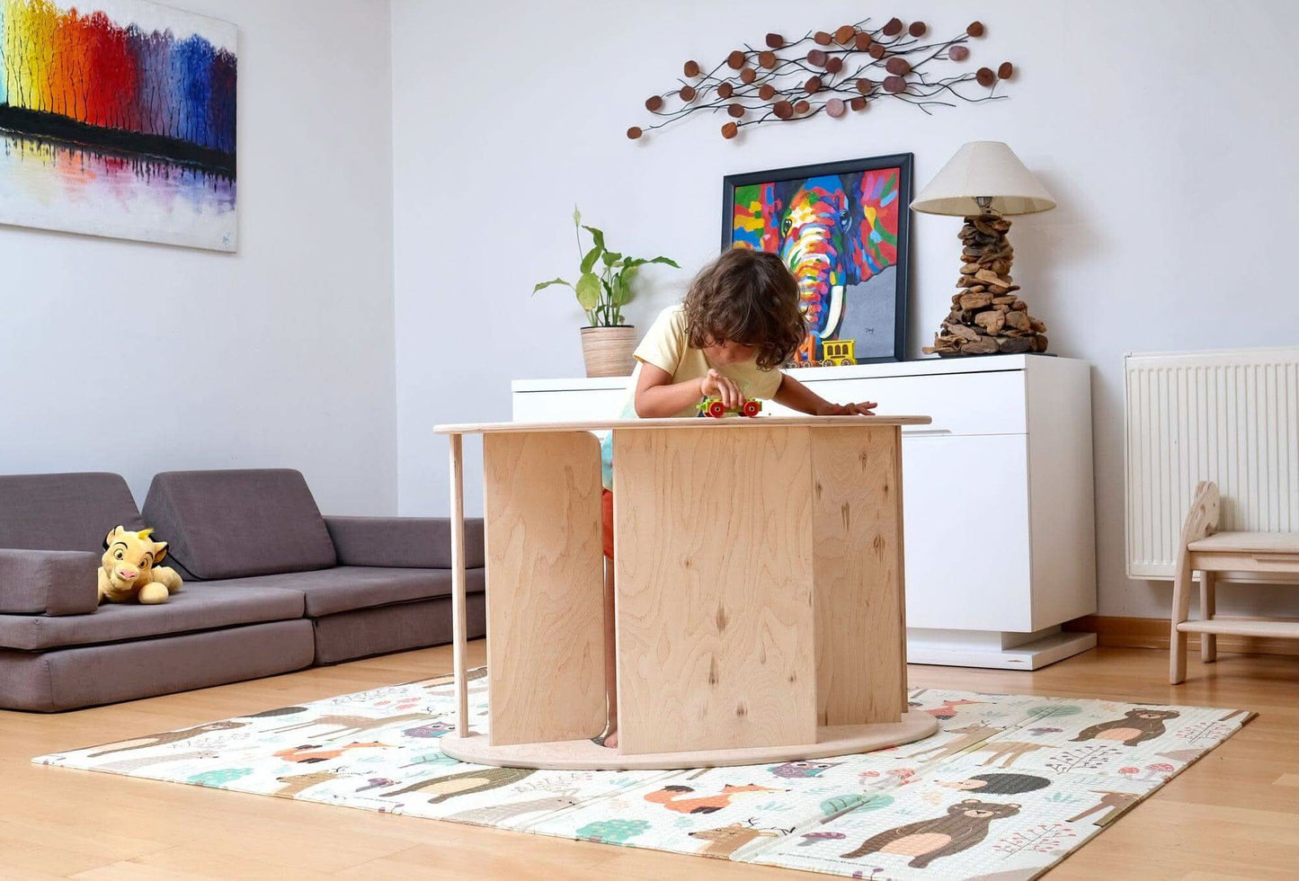 2in1 Montessori Seesaw and Table Chair Set