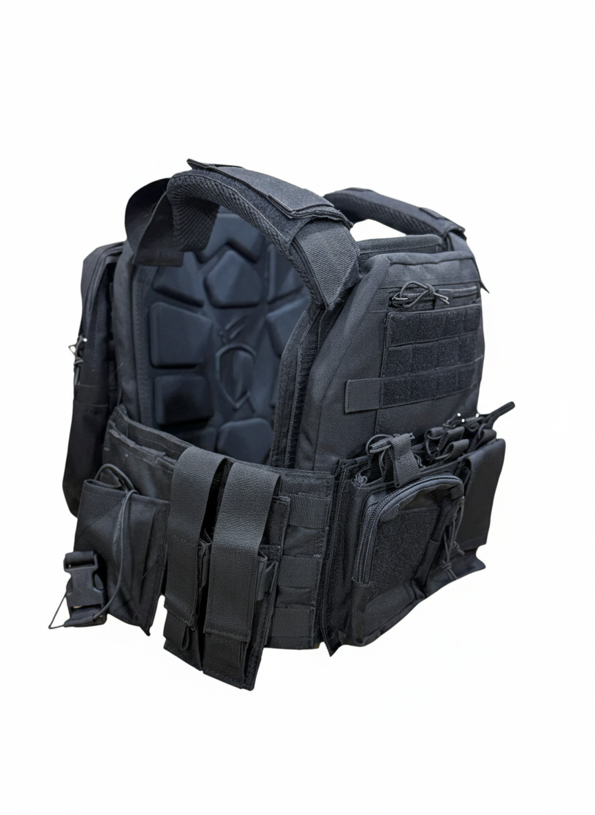 Full Assault Package Vest (FAPV Gen5) Tactical Plate Carrier-Black-Advanced Padding