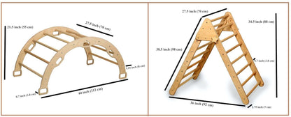 Montessori Climbing Set - Climbing Triangle / Arch Rocker, XL Pillow, and 2 Ramps / 5 Pieces