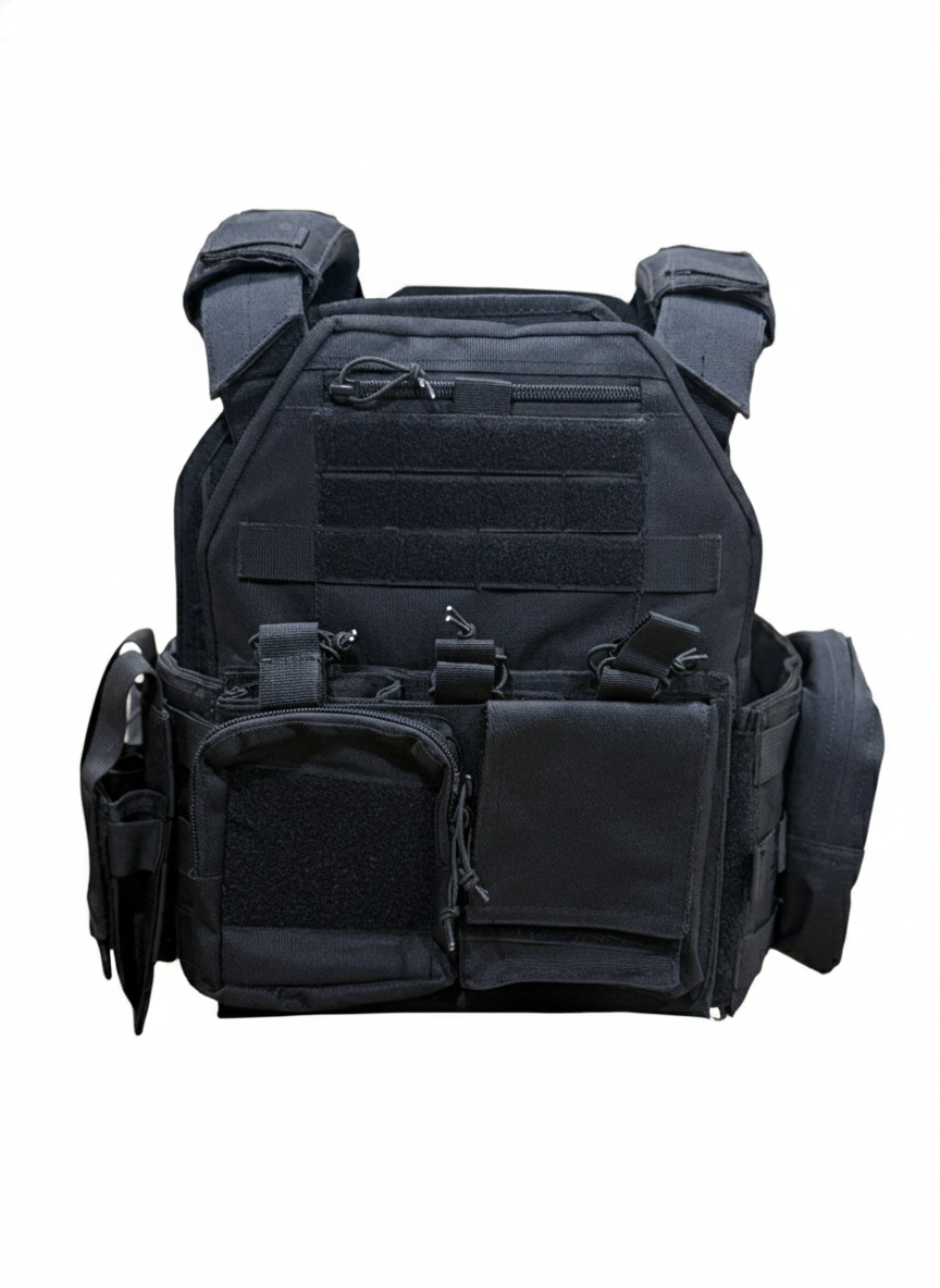 Full Assault Package Vest (FAPV Gen5) Tactical Plate Carrier-Black-Advanced Padding