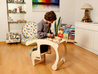 2in1 Wooden Seesaw & Desk for Kids' Skill Development