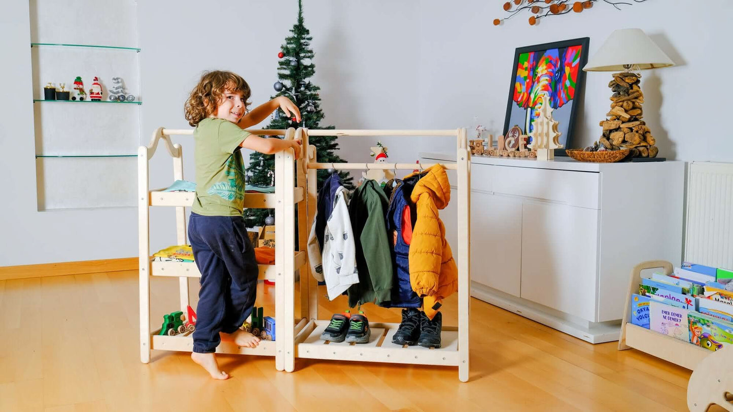 Montessori Wooden Wardrobe Set