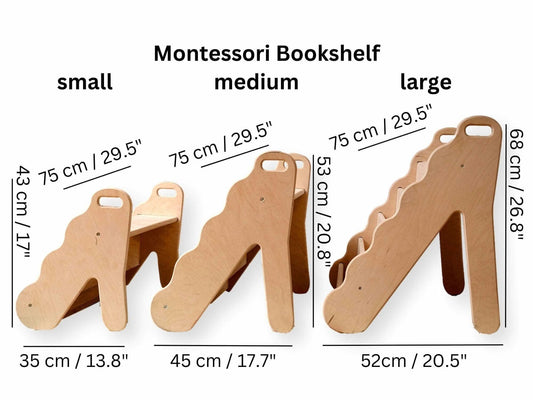 Seatable Wooden Bookshelf / Small-Medium-Large Size