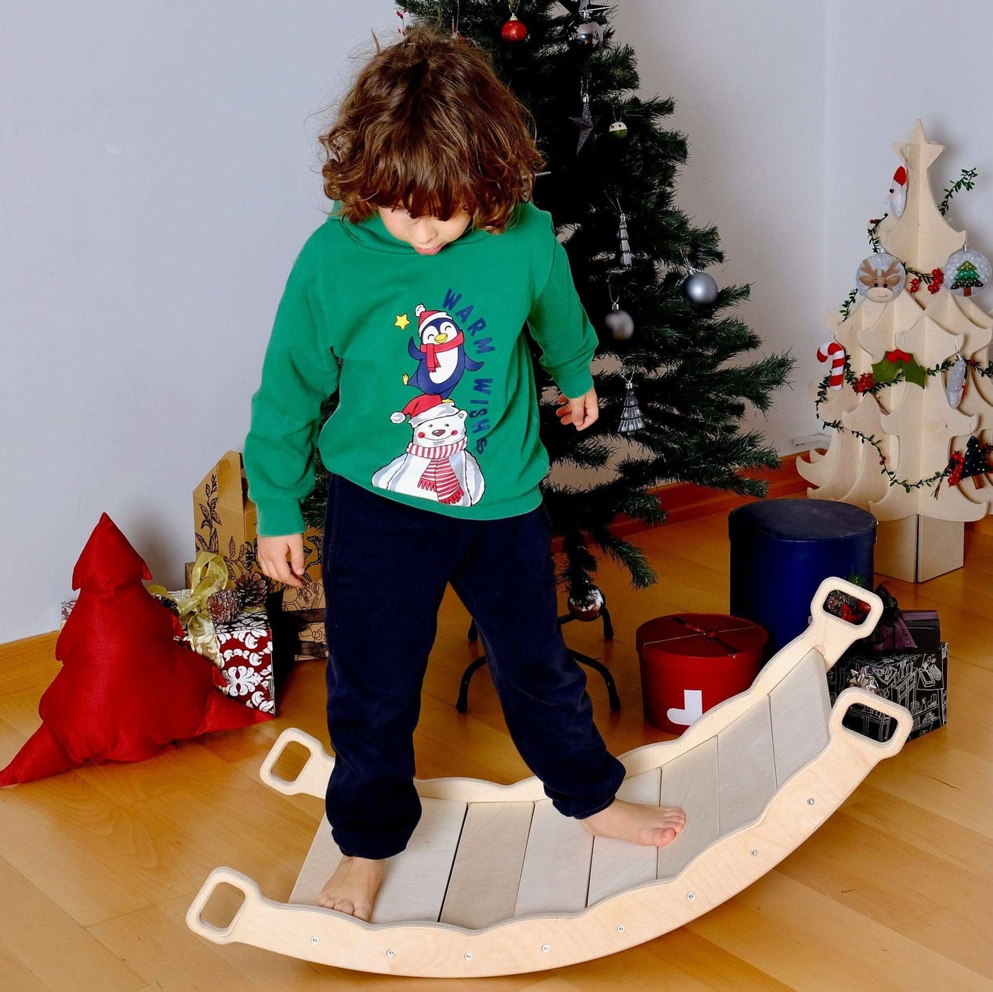 XL Wooden Balance Board with Pillow